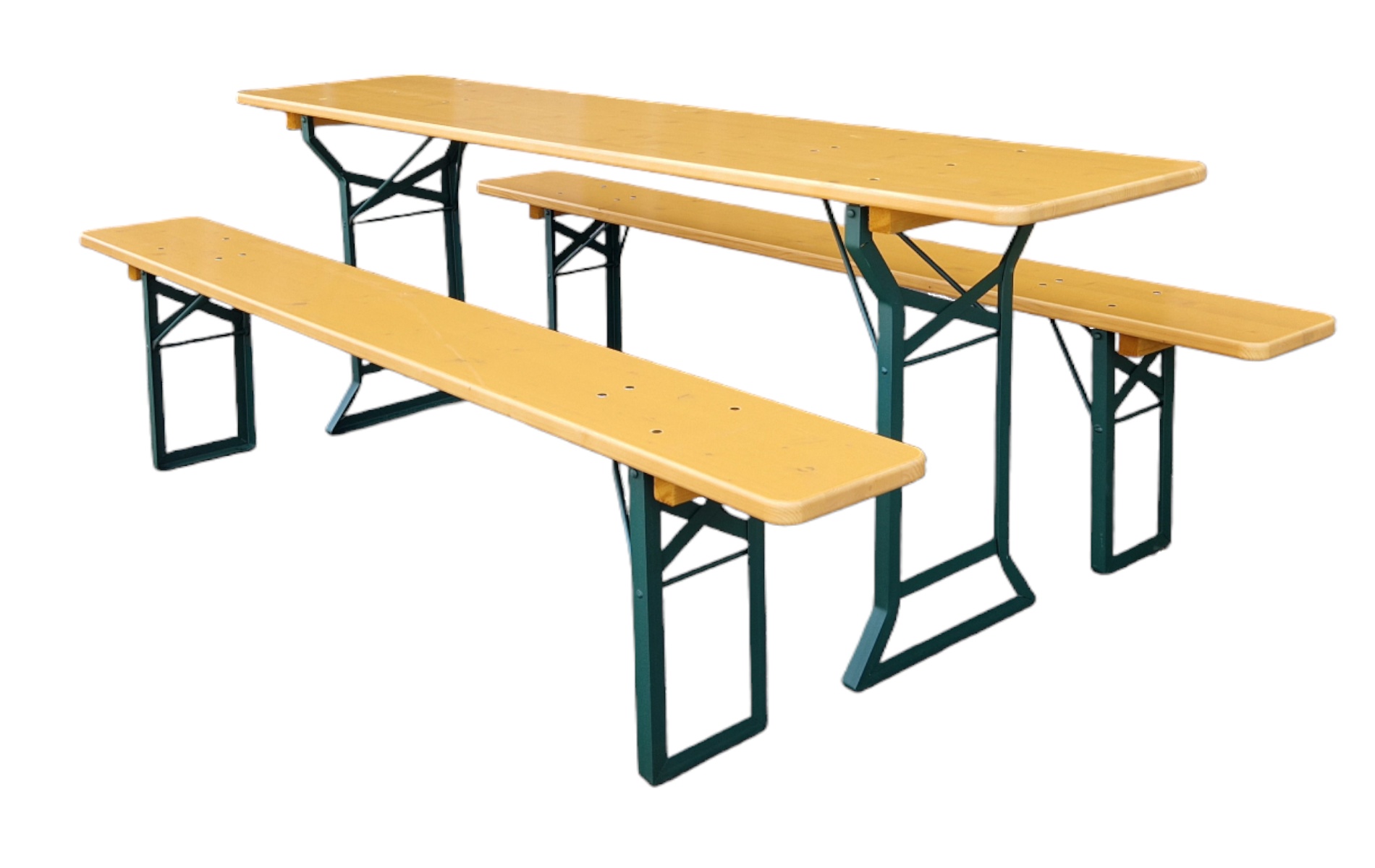 Bierzeltgarnitur Set 50 cm breit mit Komfortgestell in Nuss