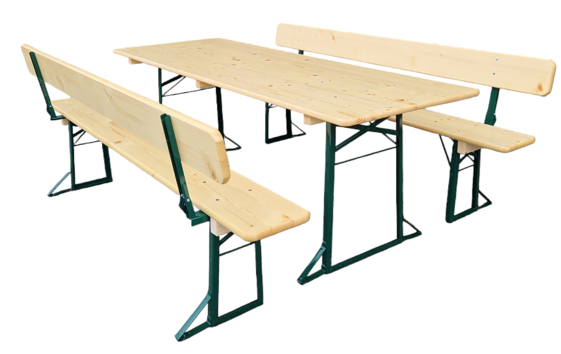 Festzeltgarnitur Set mit Lehne 80 cm breit in Natur