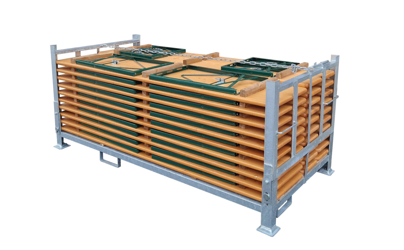 Transportgestell für 10 Sets Bierzeltgarnituren 220x50cm Bänke ohne Lehne
